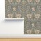 Floral Damask Victorian Vintage Style Edwardian Arts And Crafts Gray Blue Tan Custom Pre-pasted Wallpaper by Spoonflower Pre-Pasted Wallpaper 2FT Wide